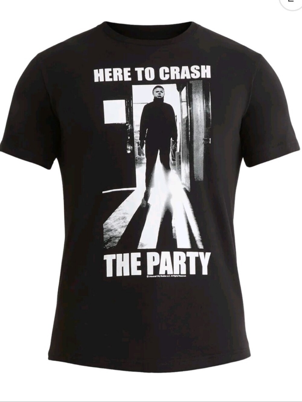 Universal Studio Michael Myers Graphic 'Here to Crash the Party' S/S T‑Shirt